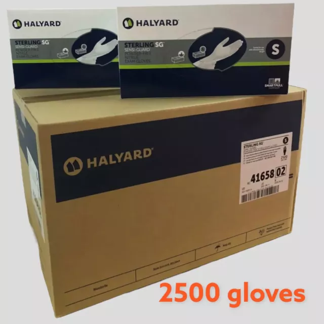 Case ( 2500 ) Small Halyard Sterling Nitrile Exam Gloves Powder Free (41658 02)