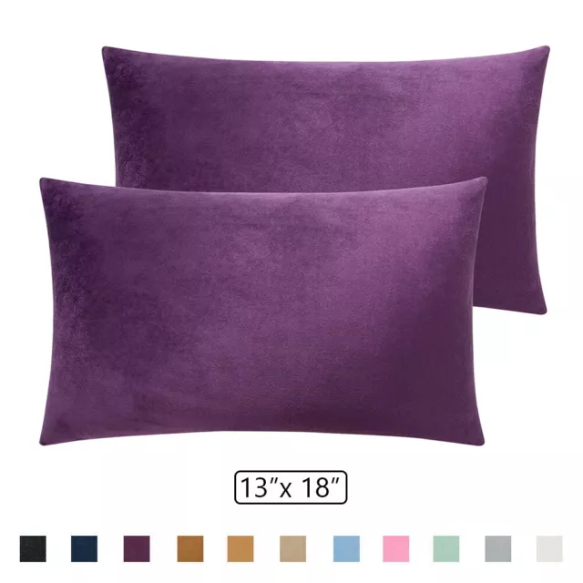 Velvet Toddler Pillow Cases 2 Pack Premium Quality Travel Pillowcases 13" x 18"