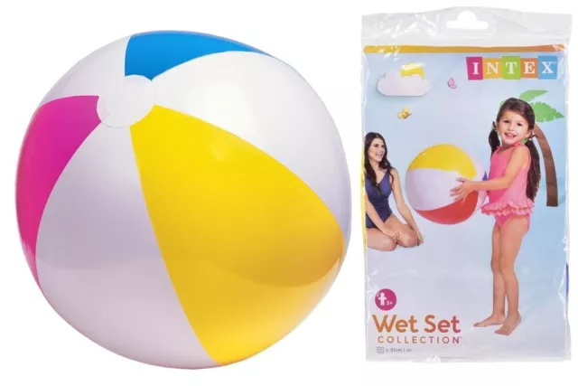 Large Inflatable Beach Ball 14 Inches 38cm Blow up Panel  Swimming Kids Fun Toy