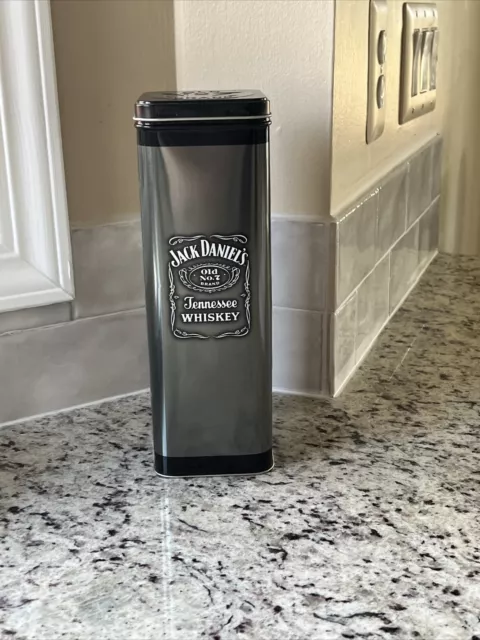 Jack Daniels Old No 7 Whiskey Tin Hinged Lid Silver Box