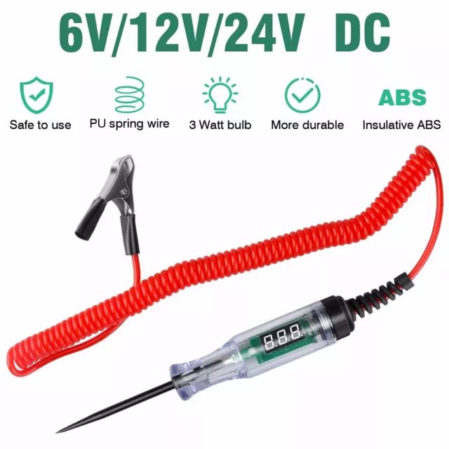 Digital Electric Voltage Circuit Tester Automotive Test Light Car Truck 6-24V