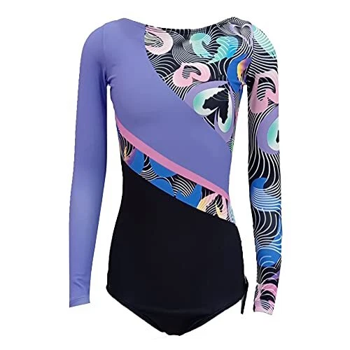 Girls Gymnastics Leotards Child Women Dance Unitards Training Leotard Purple