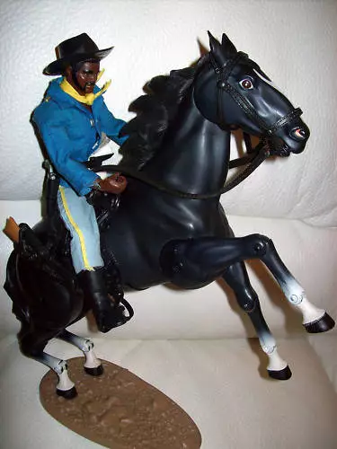 Big Jim Figur JACK m. CUSTOM Kopf Reiter Soldat Pferd Bandit aus Sammlung Mattel