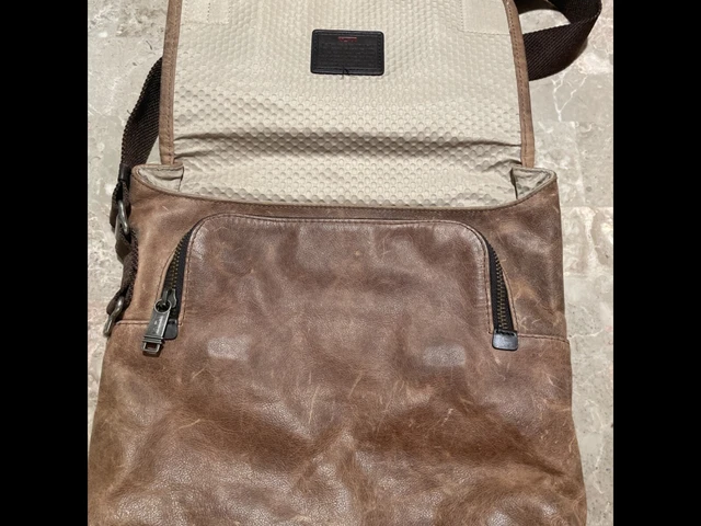 Tumi men's Alpha Bravo Beale messenger brown leather crossbody bag 2