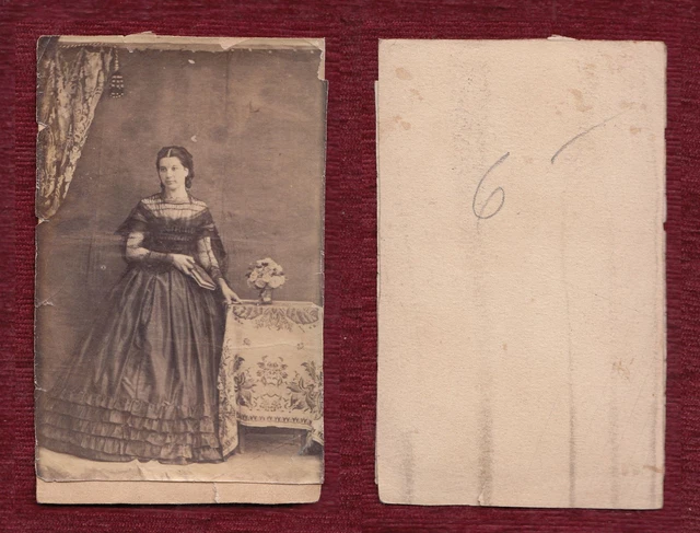 Late 19th century Original Vintage Paper Photo Antique Portrait Cabinet Posing