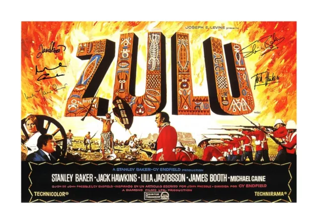 Zulu A4 reproduction photograph signed film poster Choice of frame