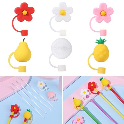 Carino Paglia Punte Antispruzzo 01 Riutilizzabile Silicone Paglia Plug Cartoon Tappi Copertura Bere Dust Cap Cup Accessori 