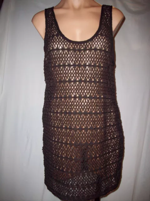 Nwt Victorias Secret Beach Sexy Black Crochet Swim Cover Up Dress