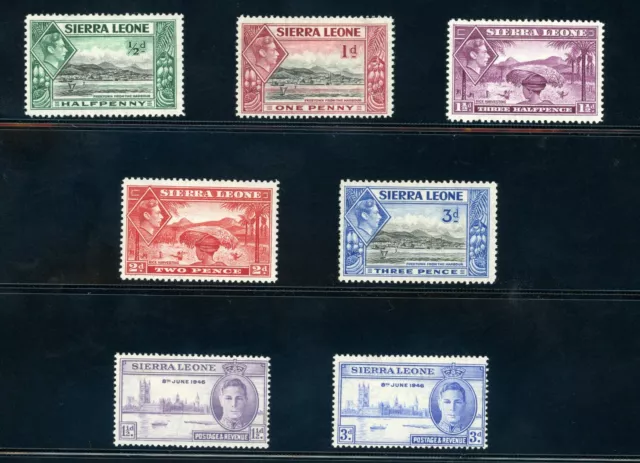 SIE Sierra Leone George VI short stamp set in Mounted mint condition.