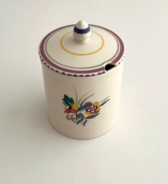 Poole Pottery Jam Pot With Lid Traditional Ware Hand Painted  By Pat Summers