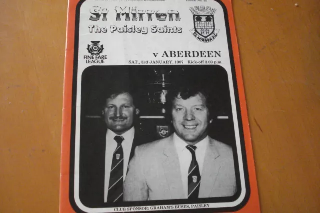 St (Saint) Mirren V Aberdeen                                              3/1/87