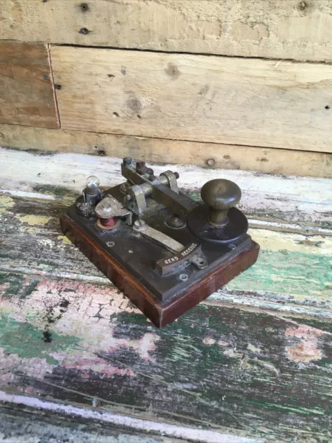 Vintage Morse Code Telegraph Key Sender Receiver Display