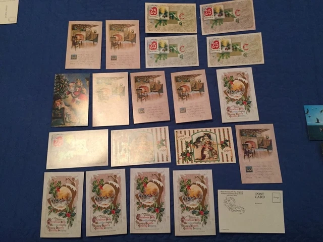 20 PC - reproductions from old cards  circa 1874-95. Christmas