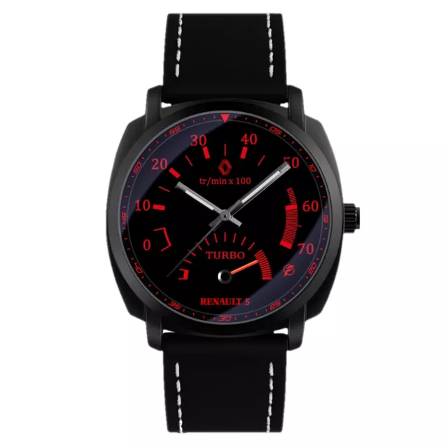 Orologio da polso Nero Opaco fan Renault GT5 Turbo 5 Contagiri Tachimetro Sport