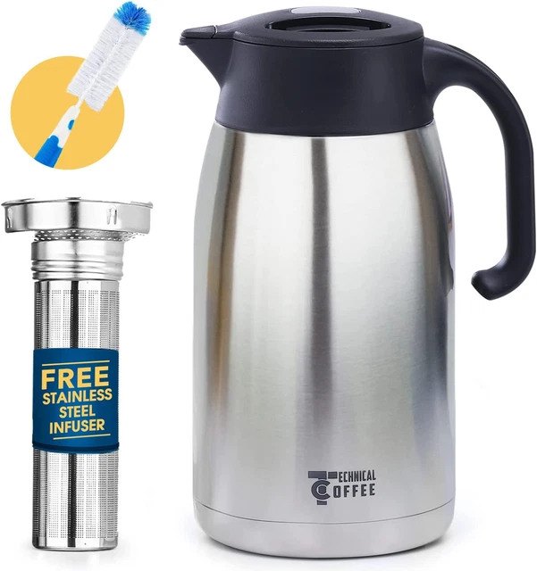 Coffee Carafe & Tea Carafe in One. 68Oz 12Hr Heat Retention Ideal for Coffee Car
