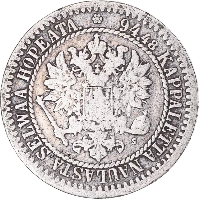 [#1172910] Monnaie, Finlande, Alexander II, Markka, 1865, Helsinki, B+, Argent,