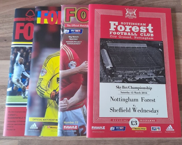 NOTTINGHAM FOREST FULL Set Of Home Programmes From 20152016 Season £25