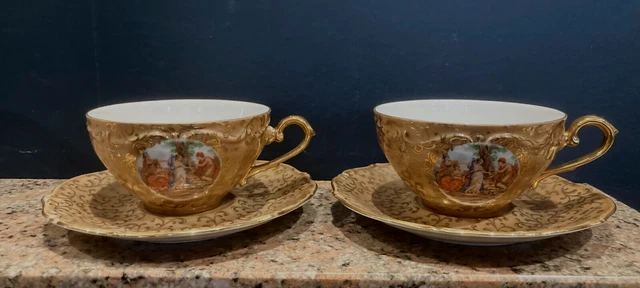 2  Grandes Tasses A  The  - Porcelaine De Bavaria Manufacture Winterling