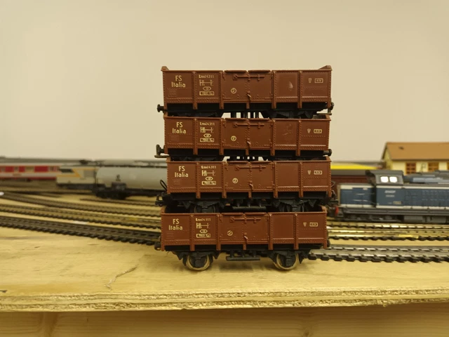 Lot De 4 Wagons Roco HO Époque 4 - Réfs 66884 56265 66216 Avec Boîtes
