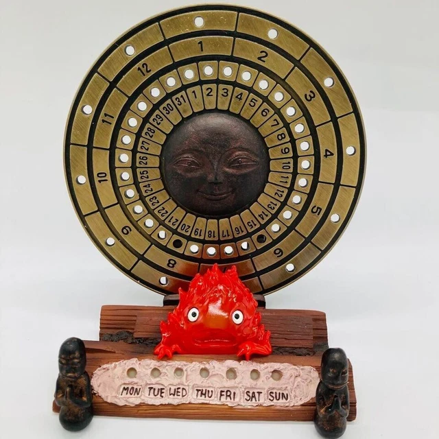 HOWL'S MOVING CASTLE Calcifer Perpetual Calendar Studio Ghibli JAPAN £