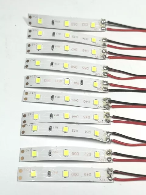 Lot 5/10 Éclairages Led Câblés 12V Blanc Chaud/Clair Modélisme Maquette HO/N/Z