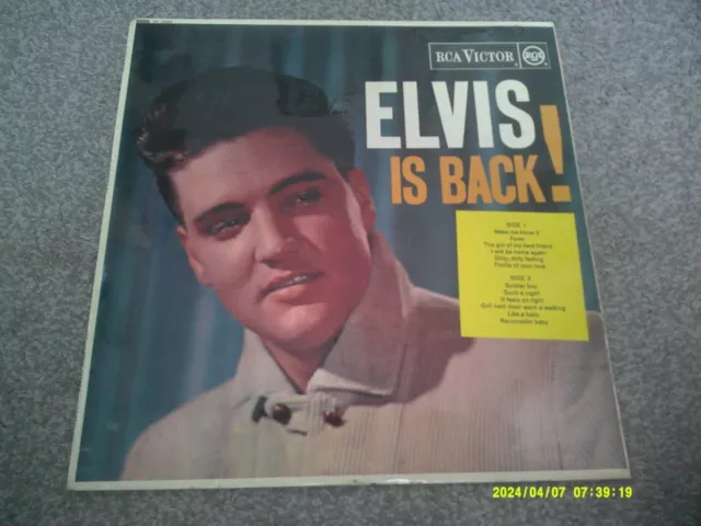 ELVIS PRESLEY Elvis Is Back RCA VICTOR ORANGE LABEL    superb EX