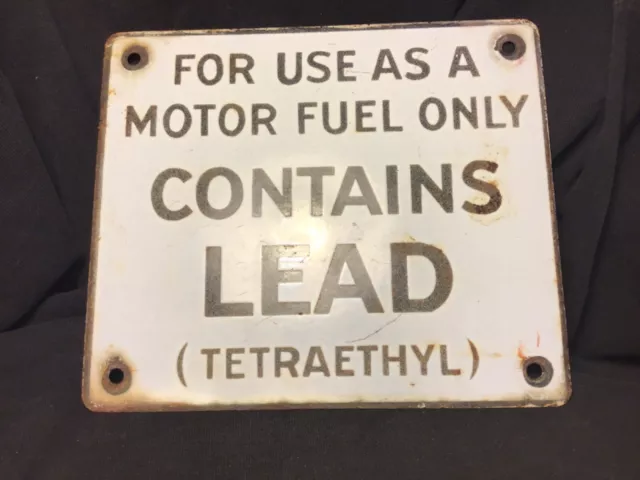 Vintage Original Contains Lead sign for Gas pump- used.