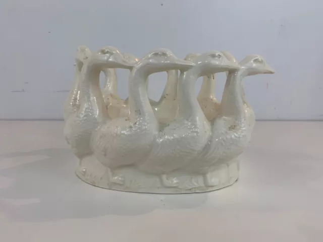Vintage Holland Moule Cercle De Canards / Gaggle Oies Figuratif Bol Pot Fleur