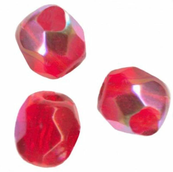 25 PERLES FACETTES DE BOHEME  6 mm LIGHT SIAM AB  port gratuit