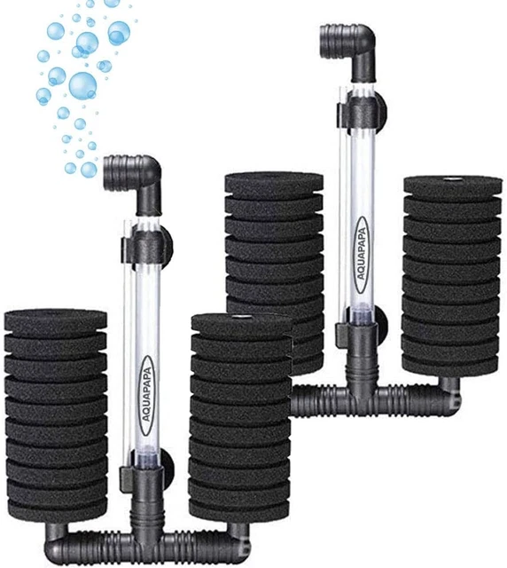 Aquarium Bio Sponge Filter 2 PCS for Fry Betta Shrimp Fish Tank up to 55 Gal Ea.