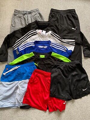 9 x Boys Clothes Bundle School Sport Football Shirts Shorts Jogging Bottoms 9-12