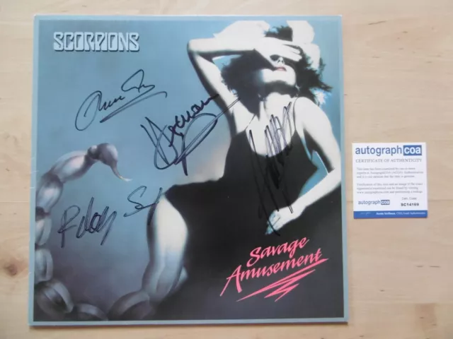 Scorpions Original Autogramme signed LP-Cover "Savage Amusement" Vinyl ACOA