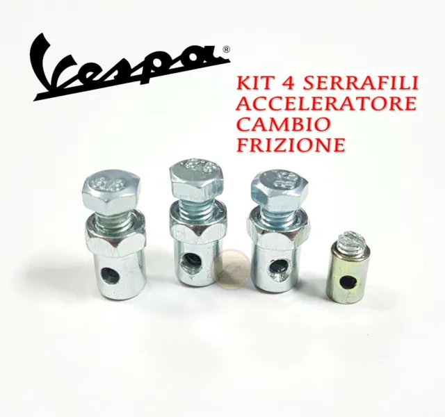 Kit 4 serrafili cavo frizione cambio acceleratore Vespa 50 Special L N R PK S XL