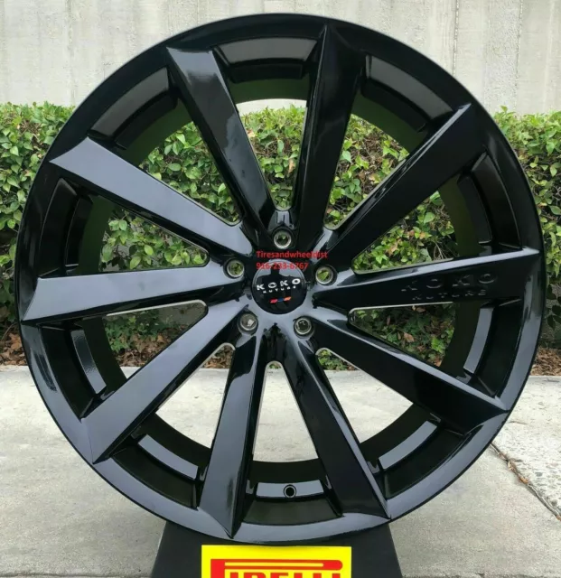 22" Giovanna Kapan Gloss Black Wheels with Tires Range Rover Defender HSE Sport