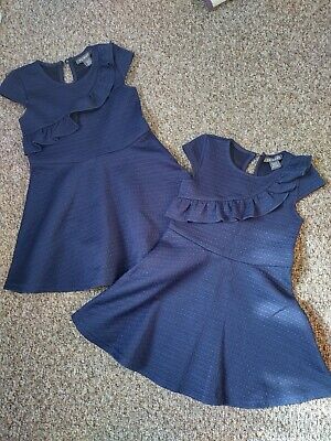 Twin Girls Navy Blue Primark Dresses Bundle 3-4 Years