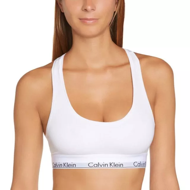 Calvin Klein Modern Cotton Bralette Bra Top F3785E White