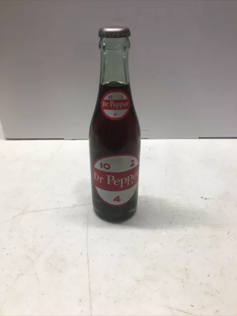 1950s/60s DR. PEPPER 10 2 4 STILL SEALED/CAPPED 6.5 OUNCE POP BOTTLE