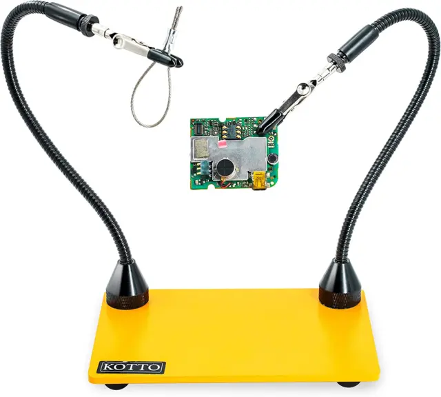 KOTTO Third Hand Soldering Tool PCB Holder Two Magnetic Based Flexible Metal Arm