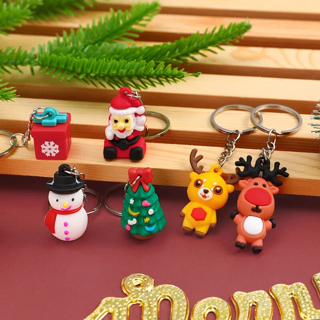 New Keychain Creative Pendant Cartoon Santa Claus Elk Snowman 3D Doll Key C GAIR