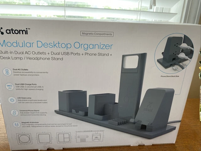 Magnetic Desktop Organizer Atomi Modular Compartments-Outlets/Ports Nib