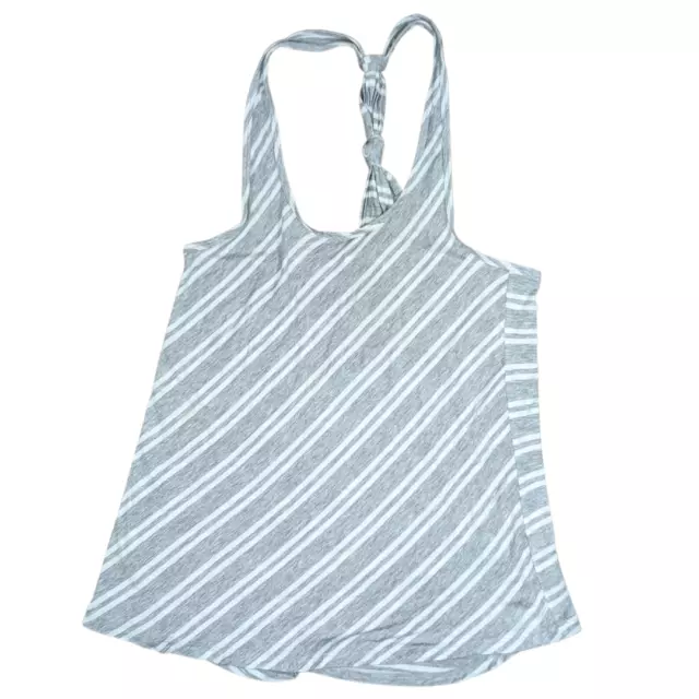 BALANCE COLLECTION NWT Sz Med Gray & White Stripe SOFT Racer Back Tank Top  £9.18 - PicClick UK