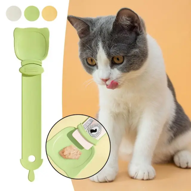 Cat Dog Strip Squeezer Pet Feeding Spoons Liquid Food Feeder Eating T4O8