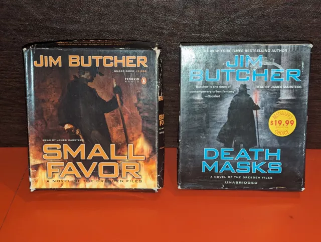 Lot of 2 Jim Butcher Dresden Files Unabridged Audio CDs Small Favor, Death Masks