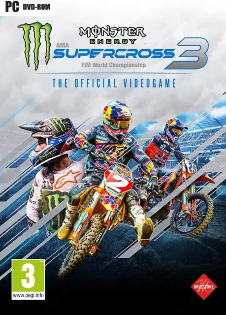 Monster Energy Supercross 3 PC DVD Il Videogioco Ufficiale Nuovo e Sigillato