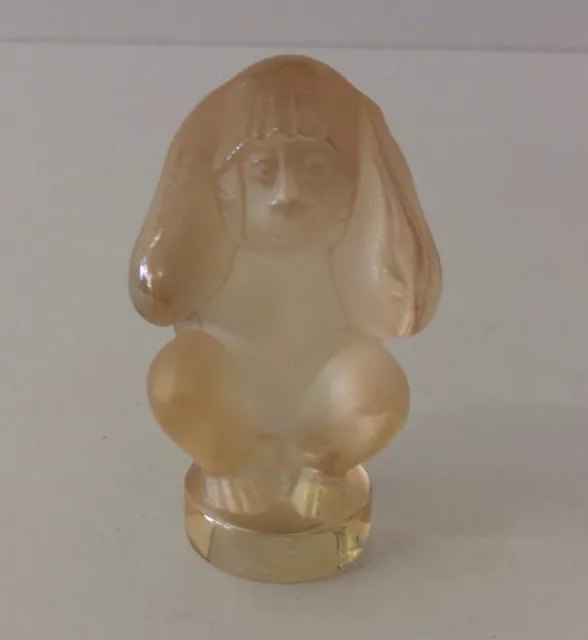 Lalique Wise Monkey Hear No Evil Gold Luster Boxed/ No Lid 2015
