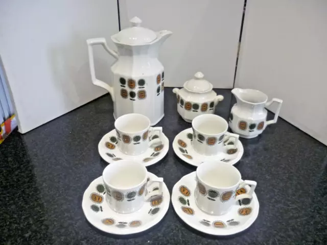 Vintage Enoch wedgwood Tunstall Retro 11 piece coffee set