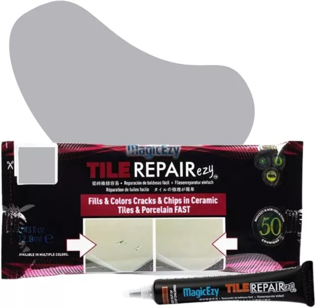 MagicEzy Tile RepairEzy-Porcelain Tile Repair Kit-Fix Cracked Filler(Light Grey)