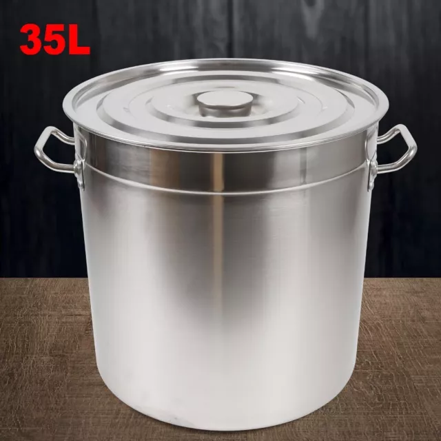 Casserole à soupe universelle en acier inoxydable avec couvercle marmite 35 L