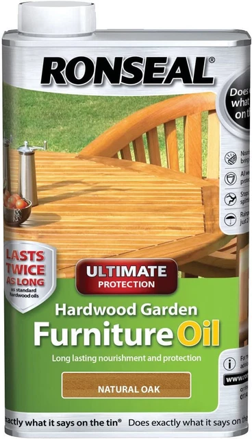 Aceite para muebles de jardín de madera dura Ronseal UHWGFOO1L 1 litro -