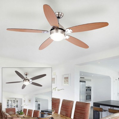 220 V Crystal Retractable salotto camera da letto Ventilatore da soffitto plafoniera semi-integrato retro fan lampadario 5 luci per ristorante 